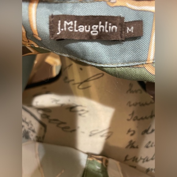 J.McLaughlin Silk Blend Equestrian Print Button Down Blouse – Size M (NWOT) - Picture 5 of 7